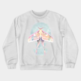 Viva Magenta Luna Moth Watercolor Crewneck Sweatshirt